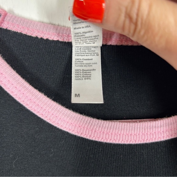 American Apparel Kid Rock Pink and Black Raglan Band Tee Medium (Juniors) - Picture 5 of 5